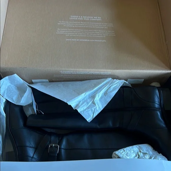 Rena Black Wide Calf Women's Boots - Picture 3 of 3